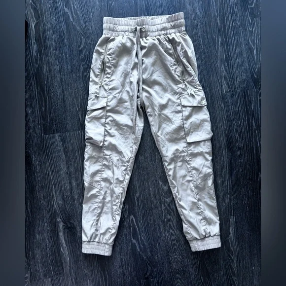 NWT Adam Selman Sport tan cargo joggers size small